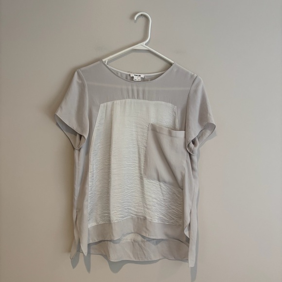 Helmut Lang Light Gray Short Sleeve Top - Picture 1 of 6